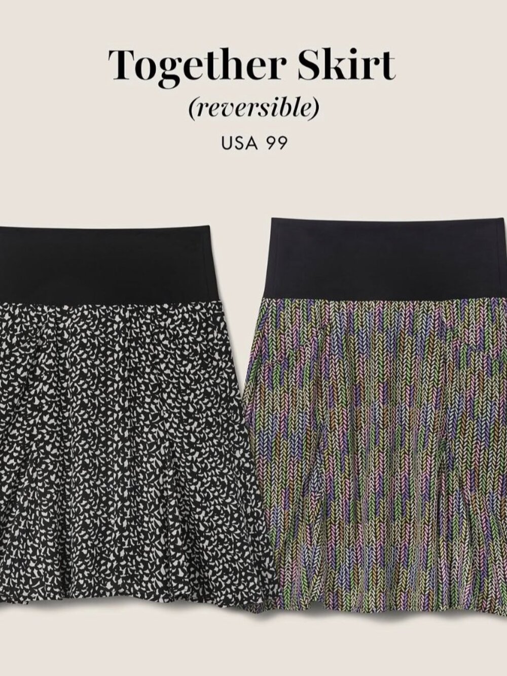 Cabi Together Skirt - REVERSIBLE! M